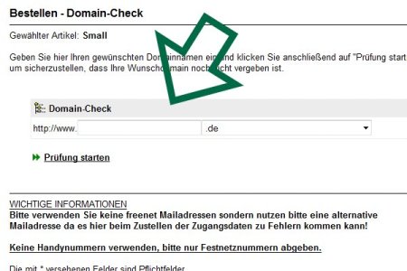 Bestellung aufgeben bei SEOwebs