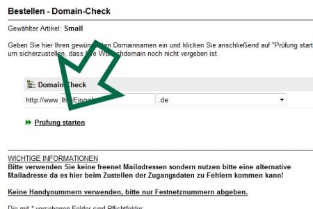 Bestellung aufgeben bei SEOwebs Hosting