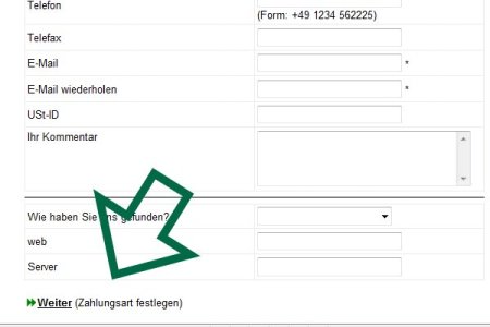 Bestellung aufgeben bei SEOwebs-ClassC